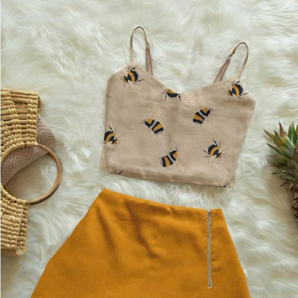 AverieBeige Smocked Top